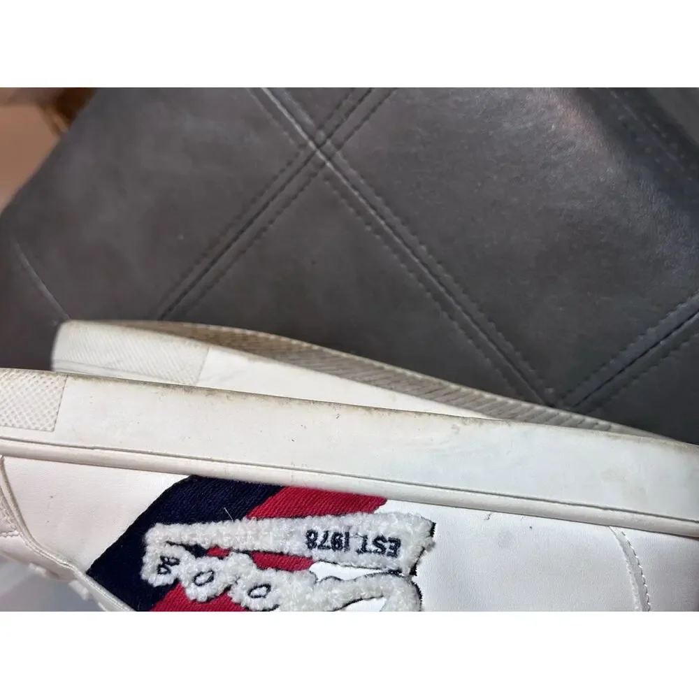 Chaps Varsity Women's Shoes Size 8.5 M Lace Up Sneakers White Navy‎ Red Logo